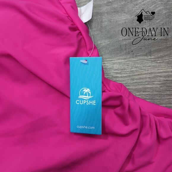 Cupshe Straight Neck Tummy Control One Piece Swimsuit Size S - Picture 4 of 7